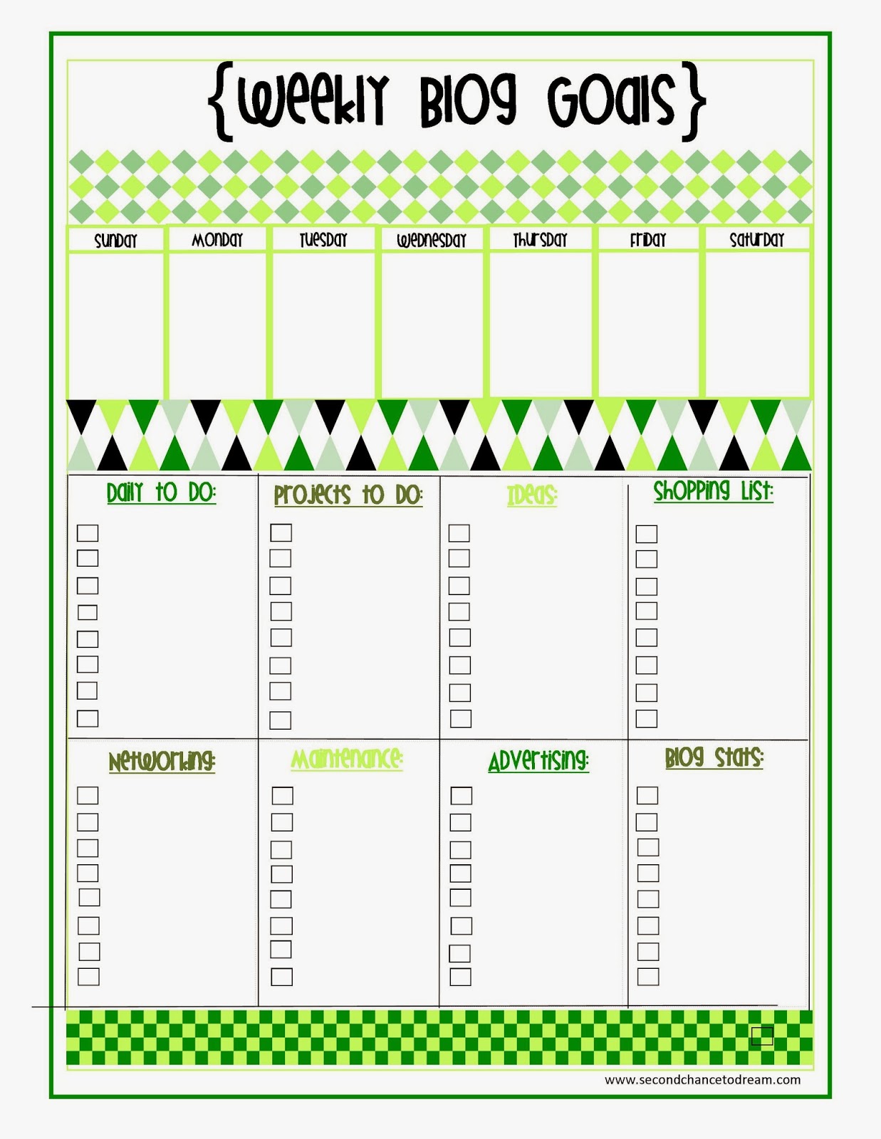 Free Printables Blog Planner