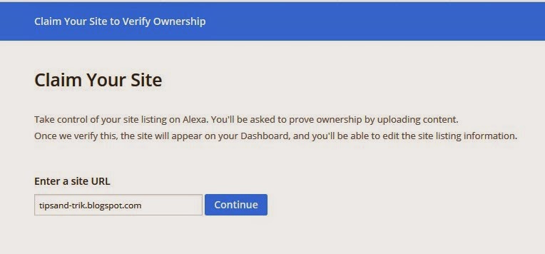 Cara Terbaru Verifikasi/Claim Blog Di Situs Alexa 2015