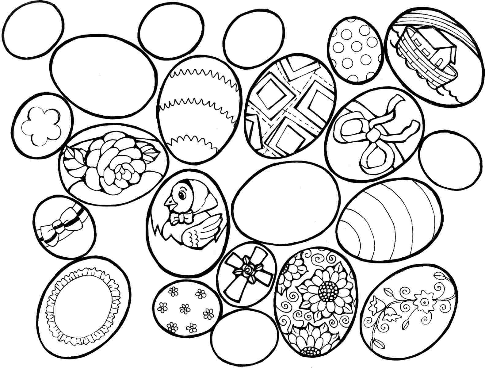 Happy Easter Eggs Printable Coloring Pages For Adults ...