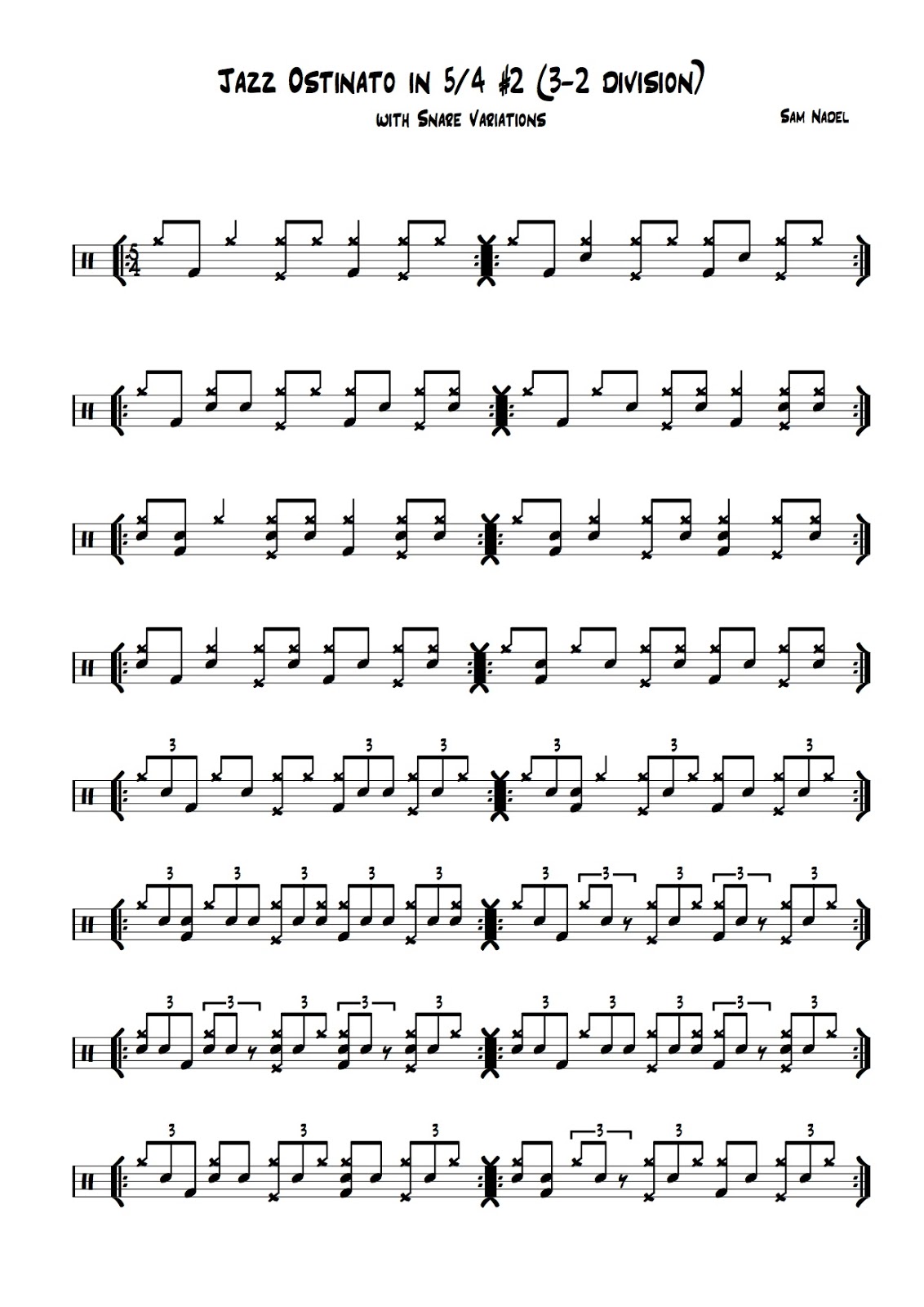 The Drum Blog Jazz Ostinato in 5/4 2