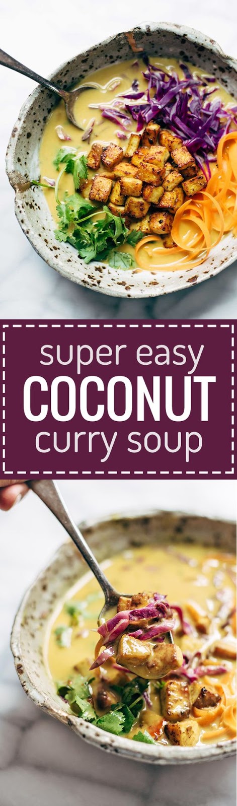 Coconut Curry Soup - this easy recipe can be made with almost ANY vegetables you have on hand! Silky-smooth and full of flavor. Vegetarian and vegan!