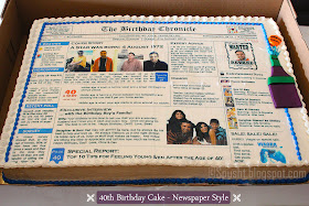 spusht | newspaper theme birthday cake | 40th birthday cake