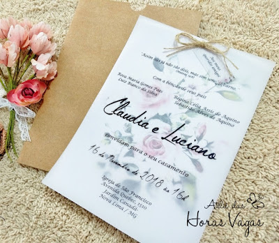 convite de casamento artesanal personalizado floral aquarelado flores do campo rosa rosê laço em cordao de sisal envelope formato luva em papel kraft convite rústico lindo convite delicado sofisticado casamento ao ar livre campo mini wedding