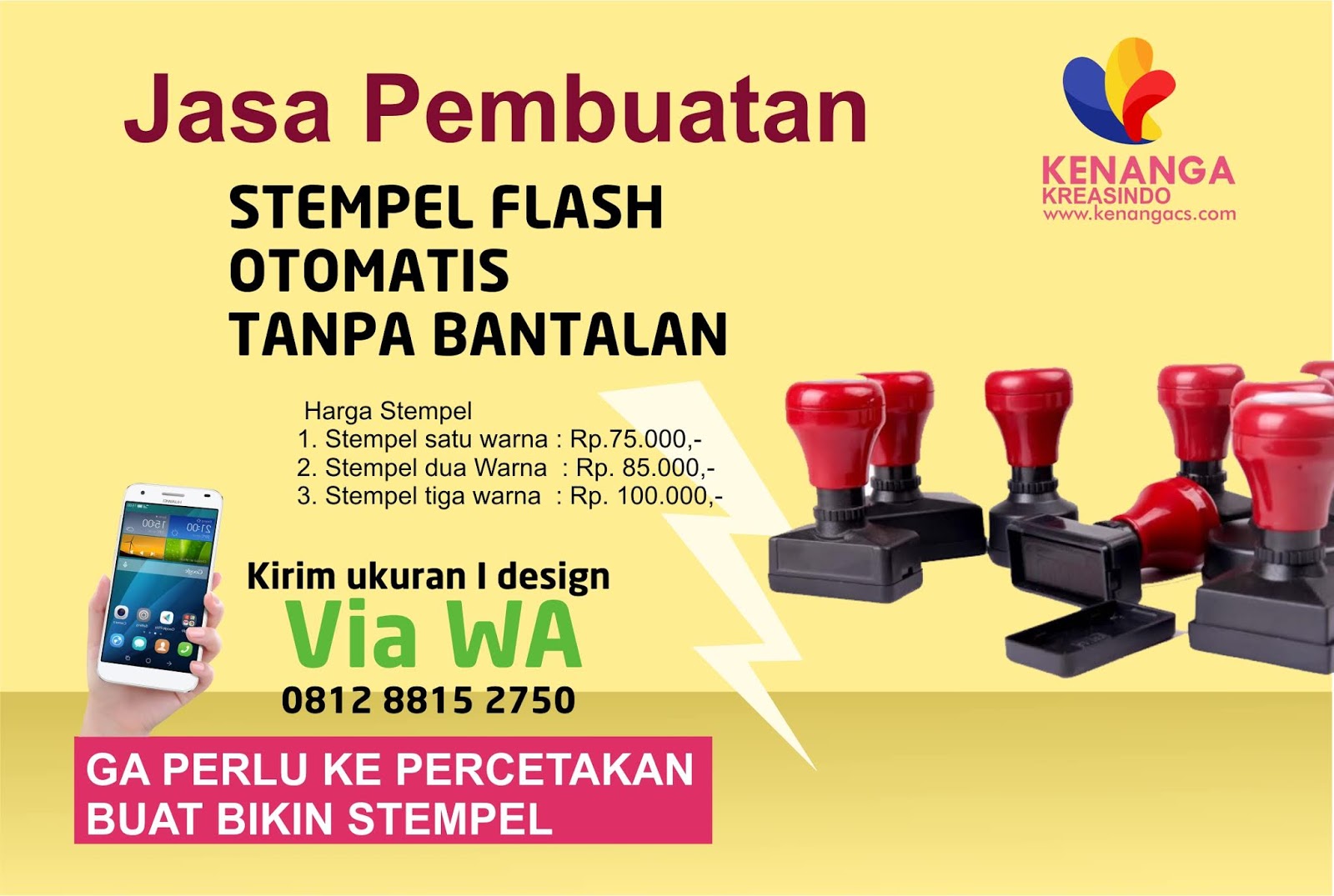Jasa Stempel Otomatis, Stempel Kilat, stempel warna murah