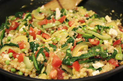 Fregola with summer vegetables