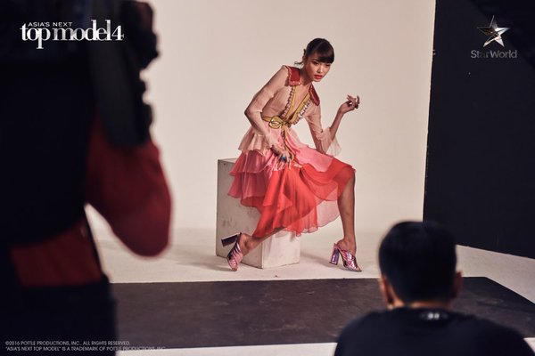 Harper's Bazaar Singapore 2016 Cover Shot for AsNTM C4E11, Julian Aurine Flores Gucci 2016 SS Pink Embroidered Chiffon Dress Editorials