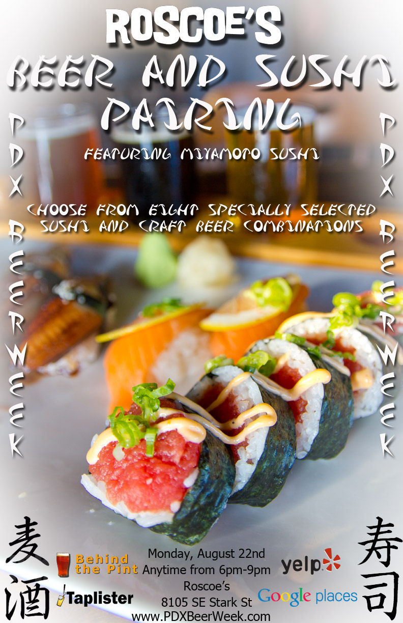 An Ear For Beer PDX Beer Week presents Beer & Sushi Pairings at