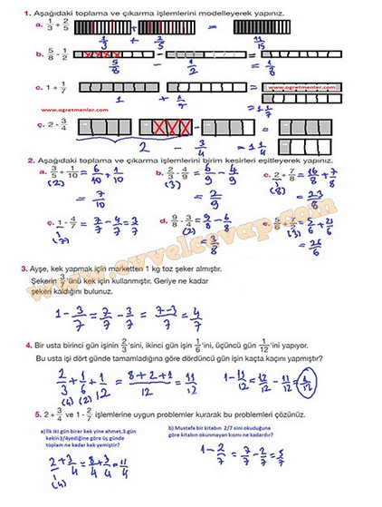 5.Sınıf Özgün Yayınları Matematik Ders Kitabı 181.Sayfa Cevapları