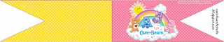 Kit para Fiesta de Care Bears para Imprimir Gratis. Banderitas o toppers para cupcakes o para poner en la comida.