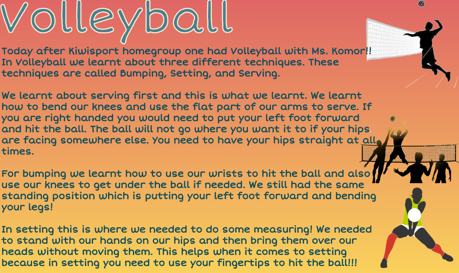 Reflection In Playing Volleyball Clipart