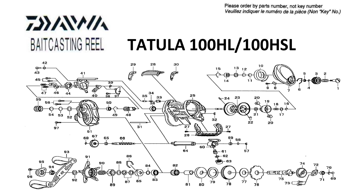 daiwa tatula 100 schematics most complete fishing reels schematics