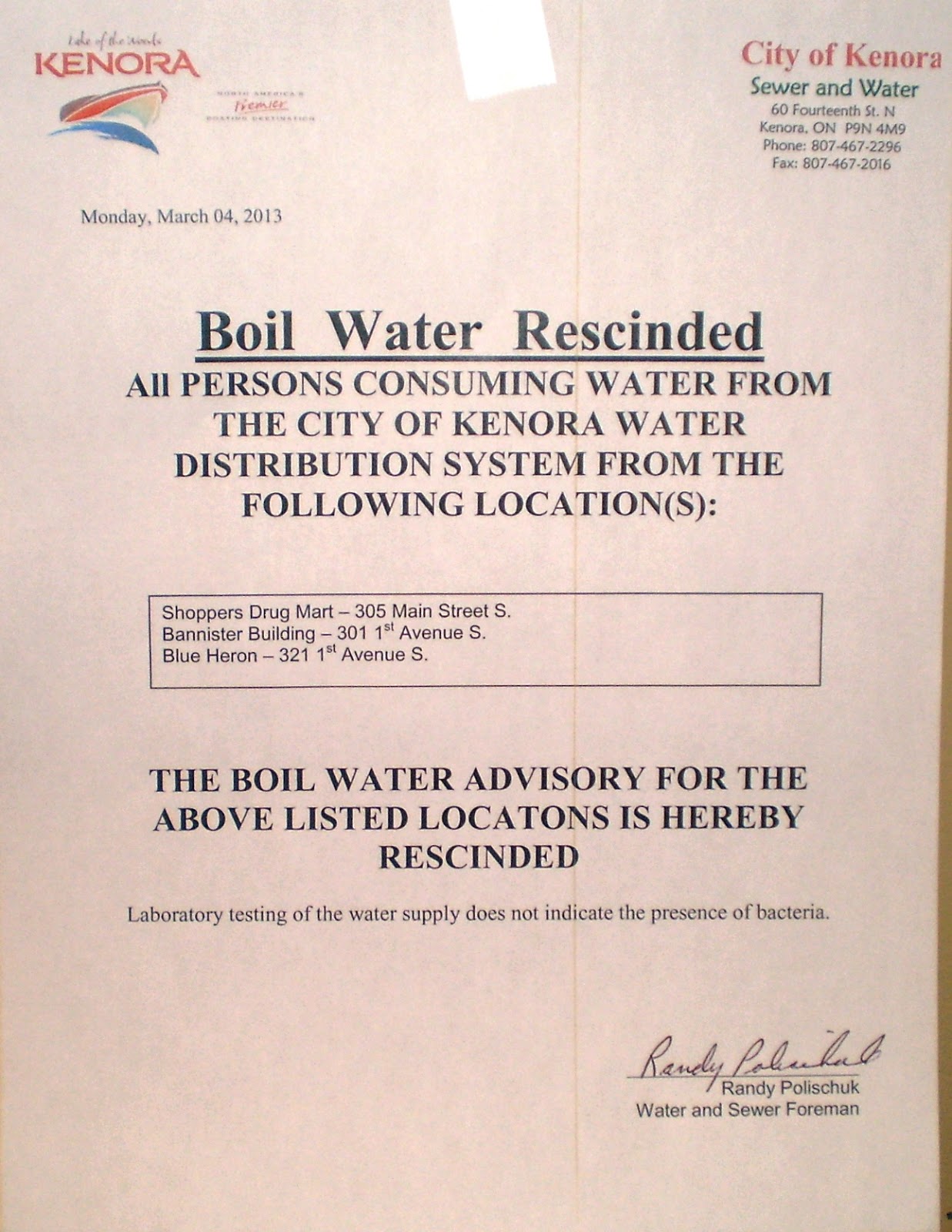 CJRL News Boil Water Advisory Finally Lifted