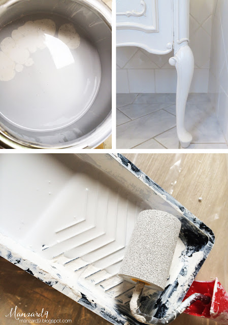 How to turn a dressing table into a double vanity - DIY tutorial - painting