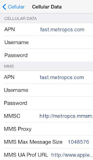MetroPCS APN Settings for iPhone MetroPCS APN Settings for iPhone
