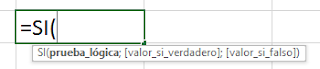 Función SI Excel Sintaxis