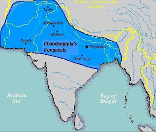 Mauryan Empire The military strength lacked by Chandragupta's force was balanced out by cunning strategies of Chanakya or Kautilya.