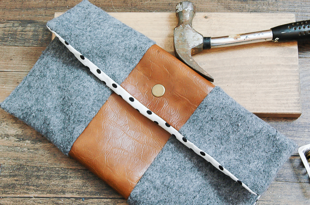 adding snaps to felt and faux leather purse