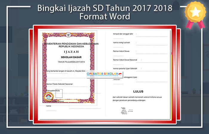 Bingkai Ijazah SD Tahun 2017 2018 Format Word Ijazah SD
