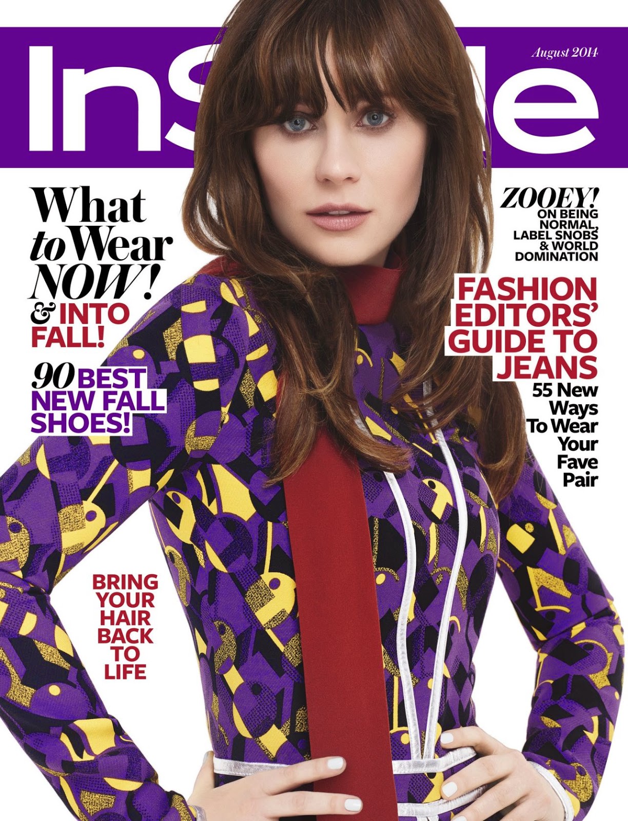 Celebs Galaxy: Zooey Deschanel – InStyle Magazine – Agosto 2014
