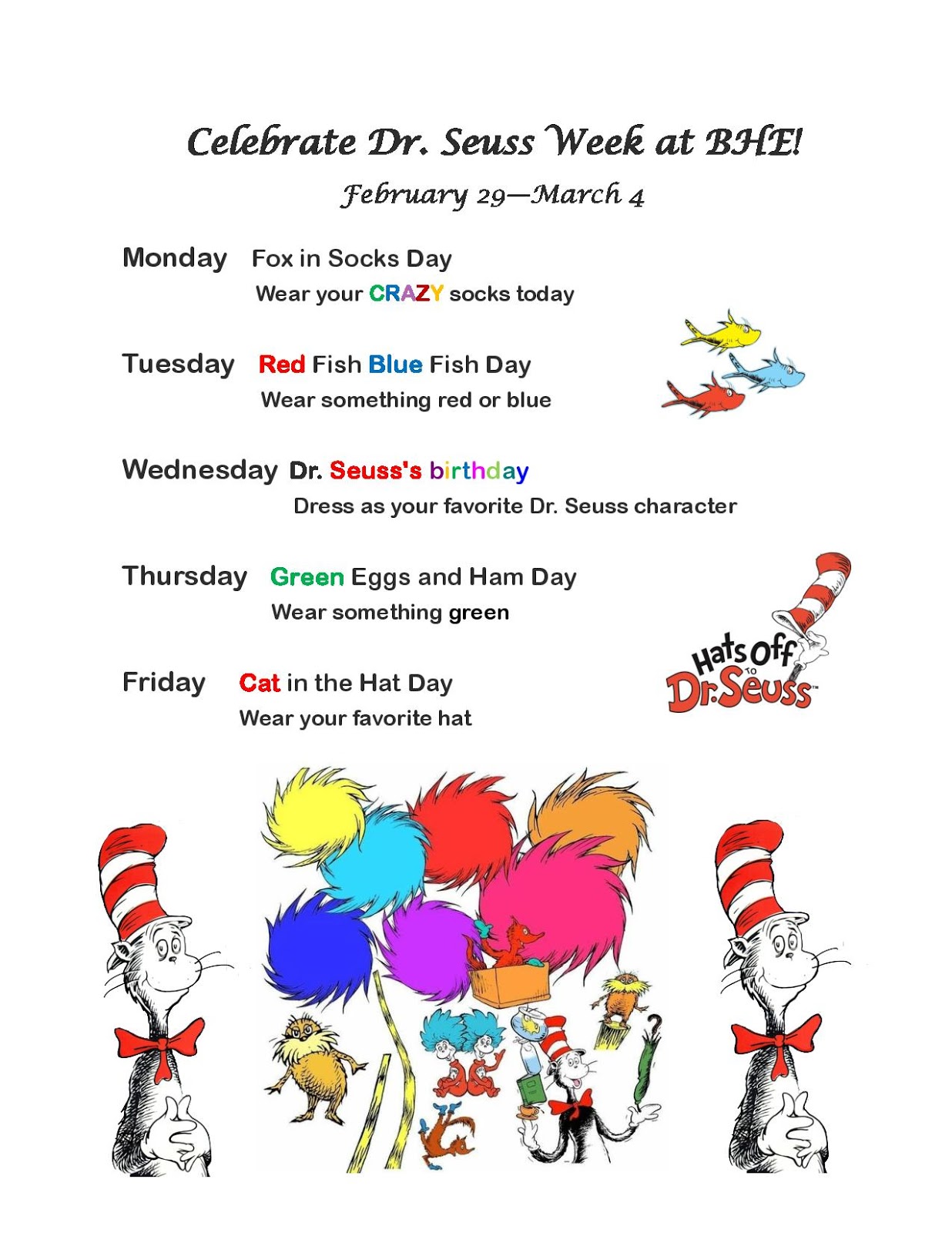 Benson's Best Dr. Seuss Week next week