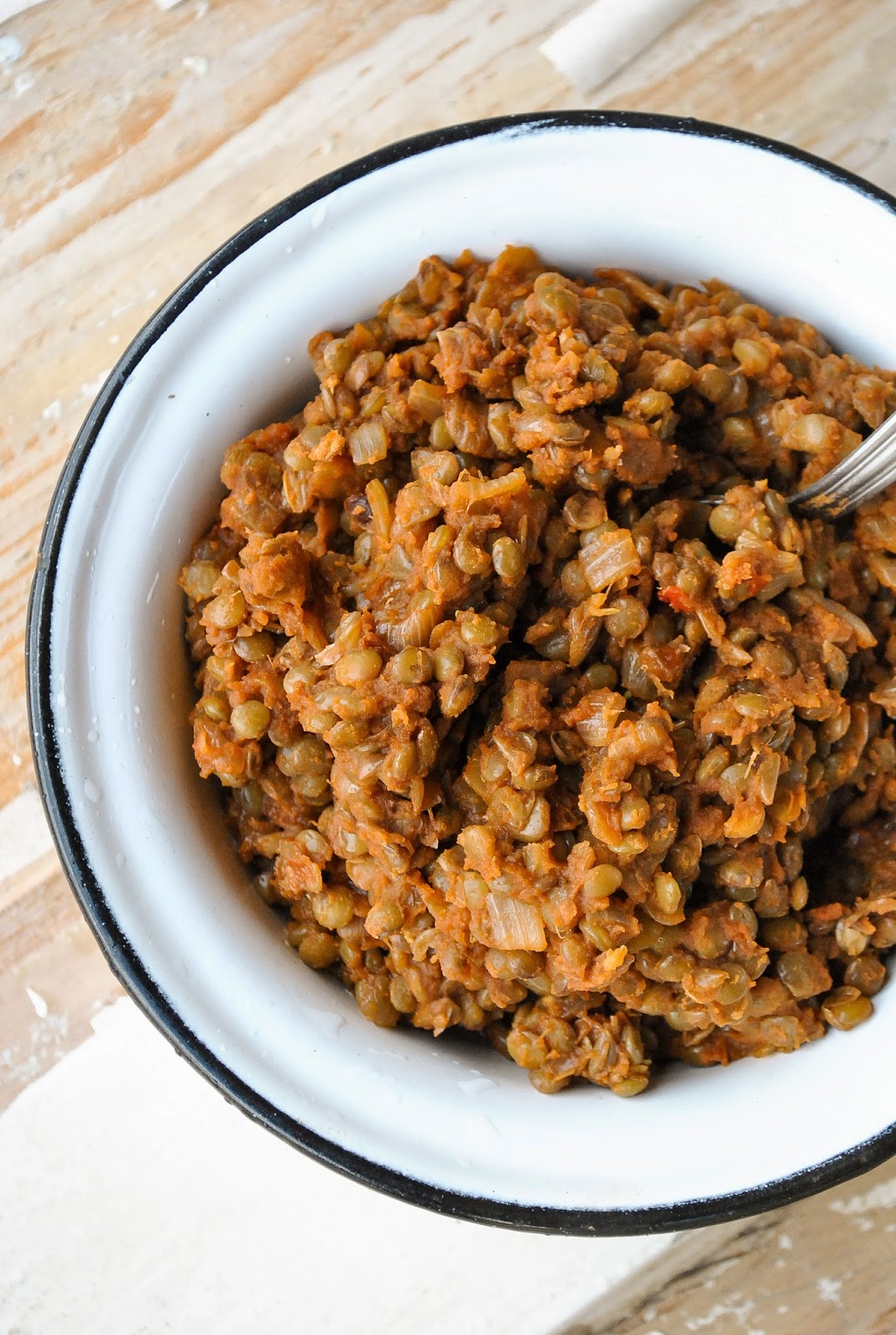 Simple lentil and onion sandwich spread VeganSandra