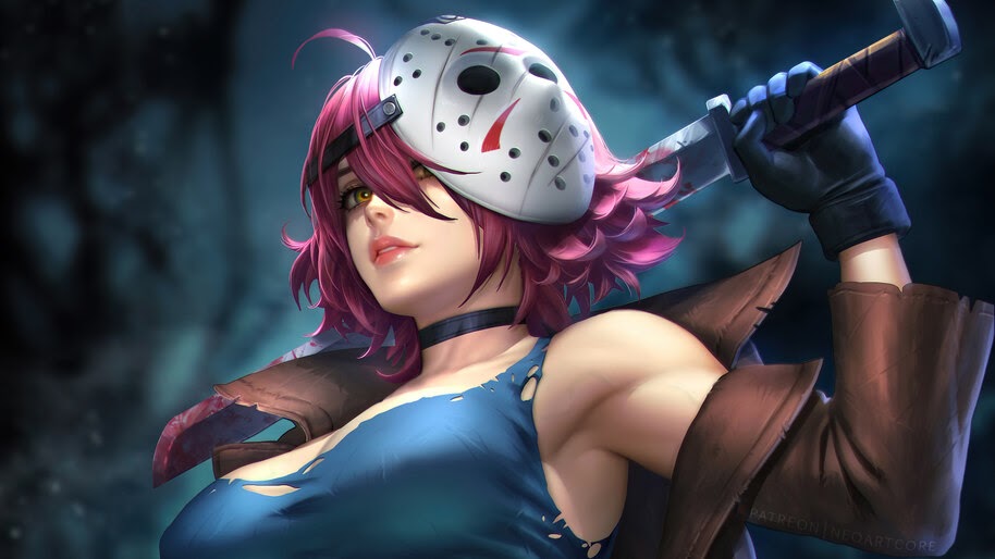 Jason, Voorhees, Mask, Female, Version, Art, 4K, #6.771