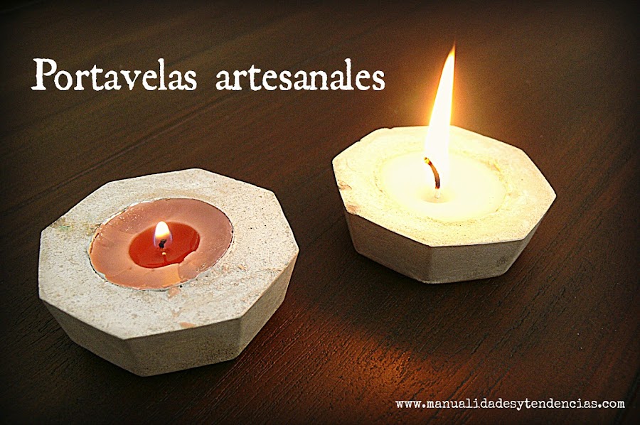 Cómo hacer portavelas de cemento decorativos