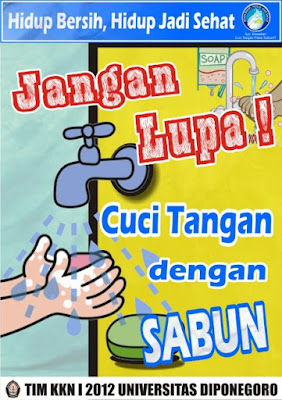 Poster Kesehatan Untuk Mencuci tangan dengan sabun