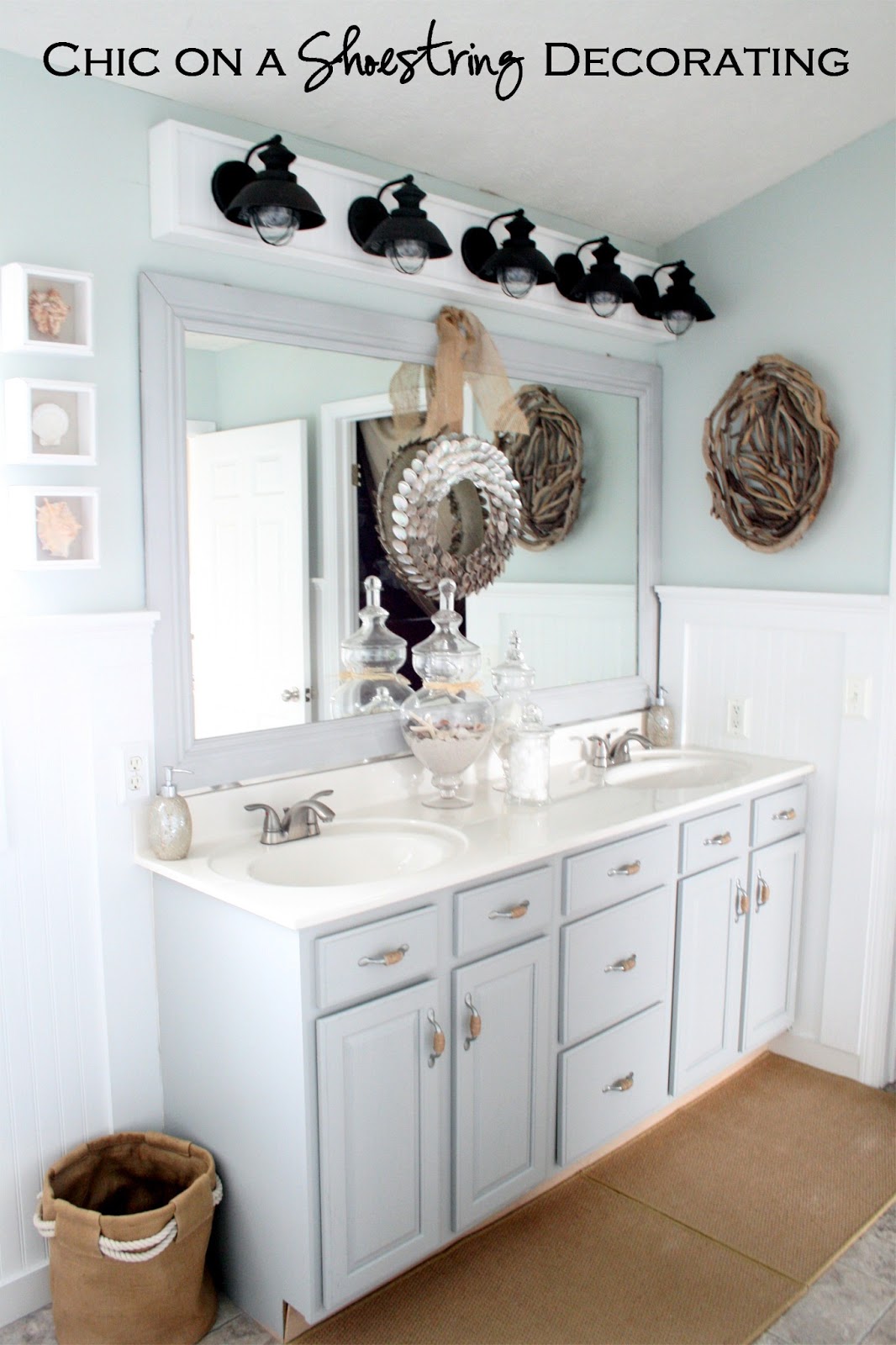 Chic On A Shoestring Decorating How To Build A Bathroom Light Fixture