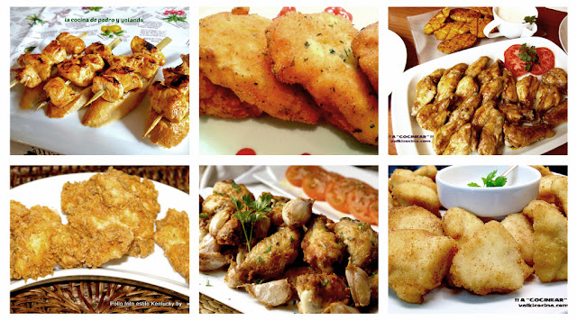 Recetas de pollo, nuggets, alitas, brochetas