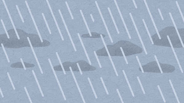 雨が降る空のイラスト（背景素材）
