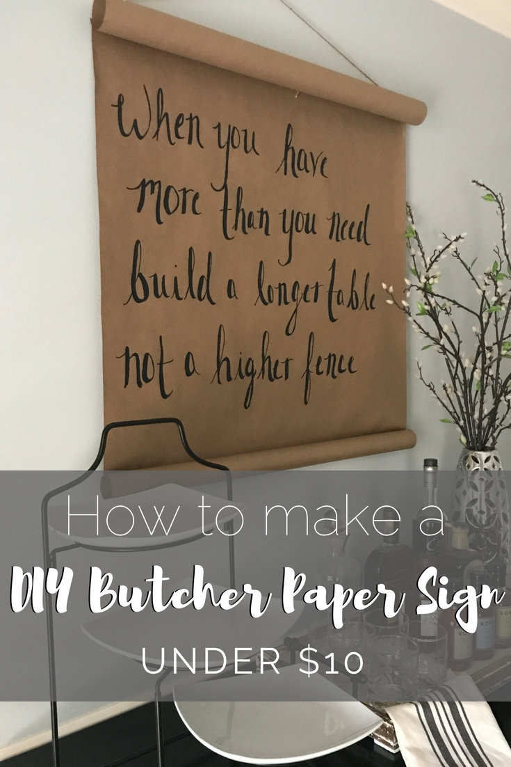 DIY Butcher Paper Sign