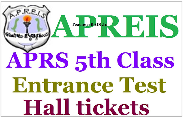 APRS 5th class admission test 2017 Hall tickets download APRS, 5th class admission test,Hall tickets