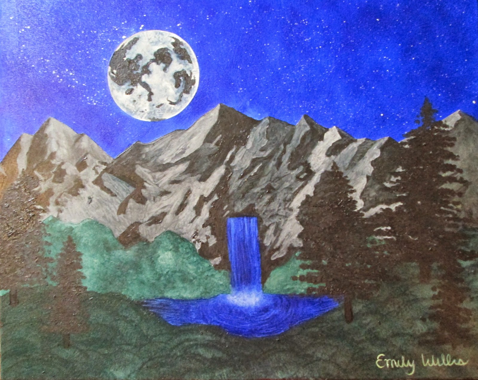 Landscape Glow in the Dark Painting in Daylight