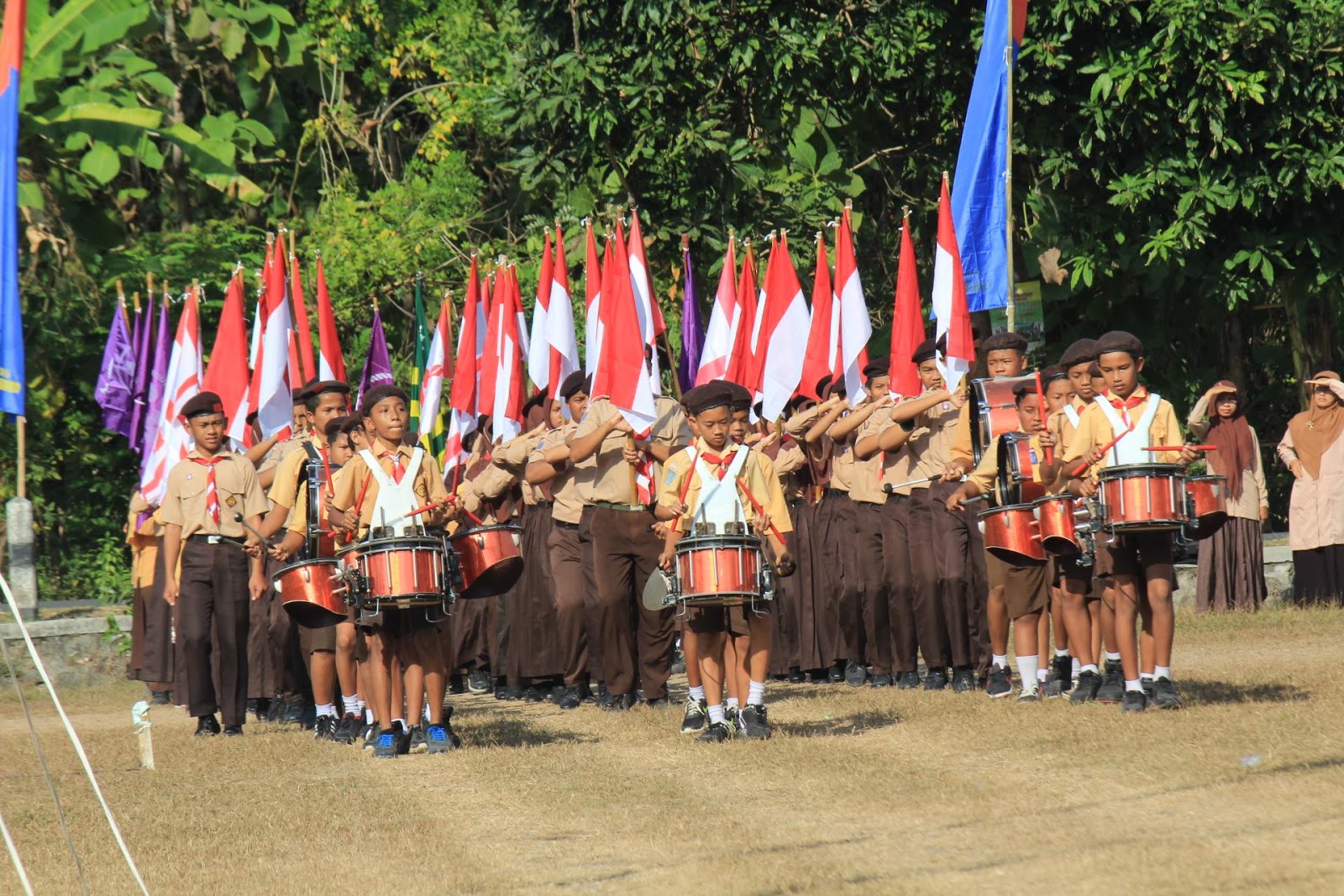 Upacara HUT Pramuka Ke 56 Tahun 2017 Kwaran Pajangan | Humas Polsek