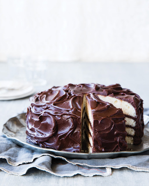 Very Vanilla Cake with Fudgy Frosting  by Catherine Ruehle's cookbook Let Us All Eat Cake (Cool Chic Style Fashion)