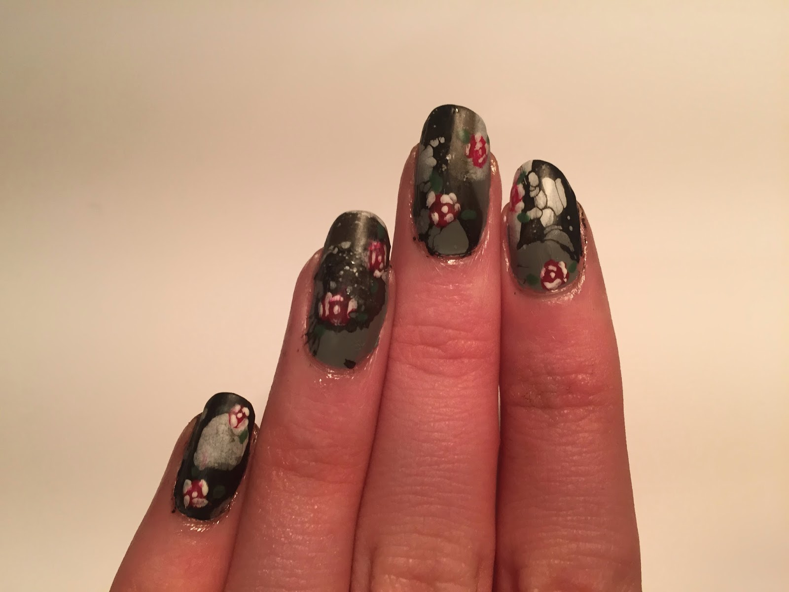 Key to Nail Art Dark Rose Nails