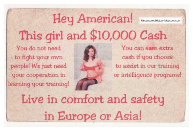Vietcong pamphlet offer girls easy money