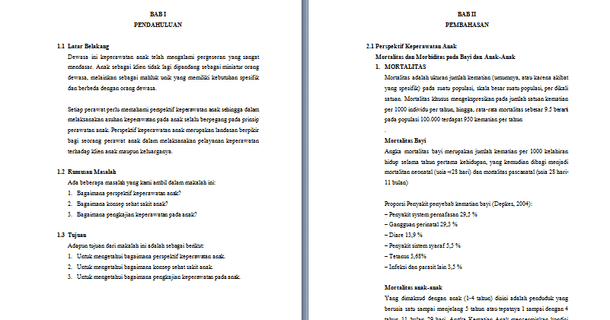 Contoh Makalah Keperawatan Tentang Konsep Keperawatan Anak Sehat Contoh Makalah Docx