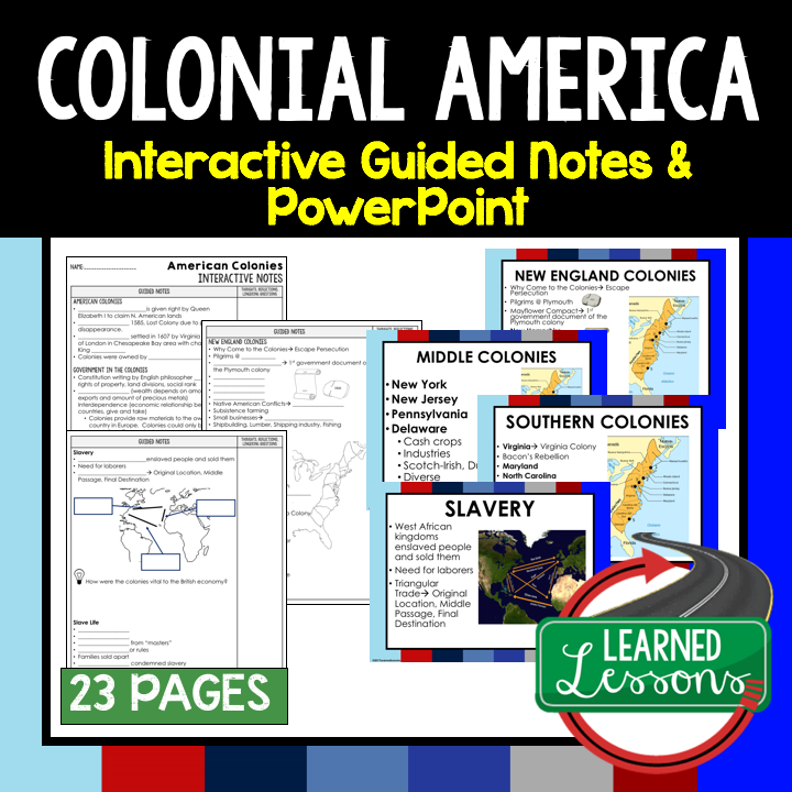 American History Interactive Guided Notes and PowerPoints BUNDLE
