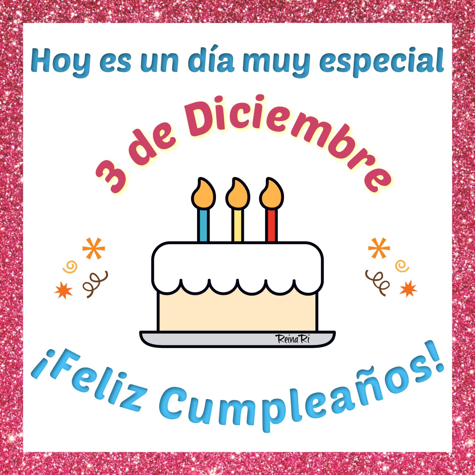 Bellas Tarjetas : Feliz Cumpleaños 3 de Diciembre