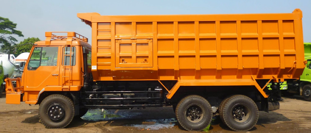 Mitsubishi Dump Truck-oranye samping