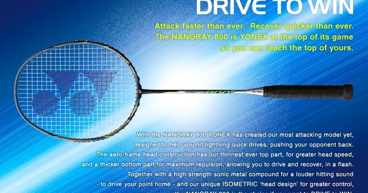 Of badminton things: Badminton Racket Launch: Yonex Nanoray 800