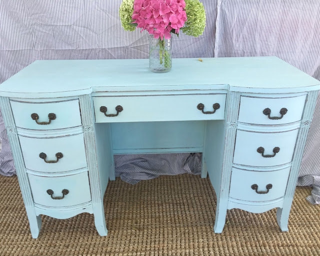 D.D.'s Cottage and Design Aqua Blue Vanity/Desk