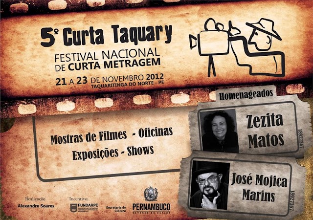 5º Curta Taquary, Festival Nacional de Curta Metragem divulga homenageados de 2012