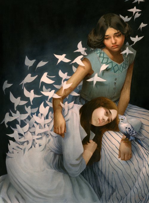 As surreais e oníricas pinturas tradicionais de Tran Nguyen Tran Nguyen deviantart pinturas ilustrações tradicionais surreais fantasia sonhos mulheres feminilidade
