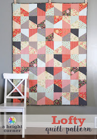 Lofty quilt pattern from Andy of A Bright Corner.  A fat quarter friendly pattern in four sizes!