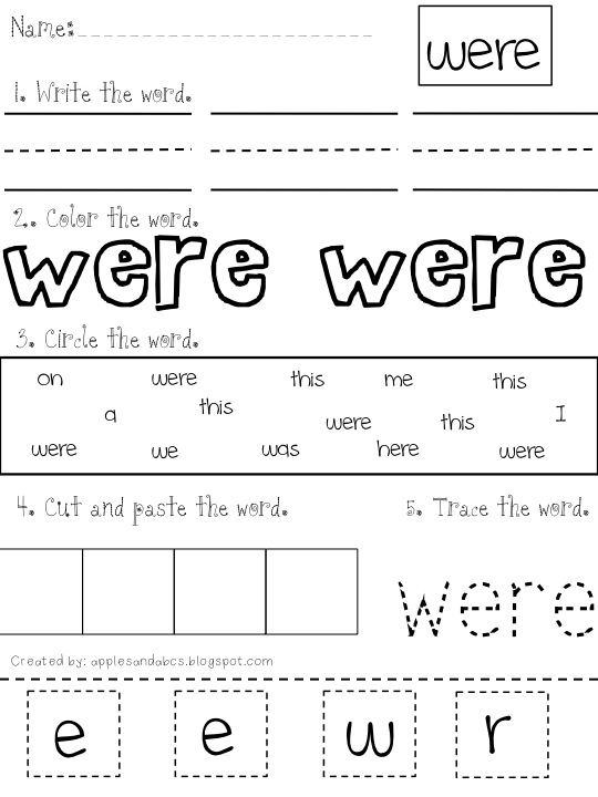 NEW 160 SIGHT WORD WORKSHEET BE | sight word worksheet