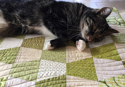 Suzi the Cat on the Tumbler Quilt Cat Mat 