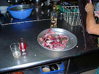 innards and snake blood innards and snake blood is mixed with wine